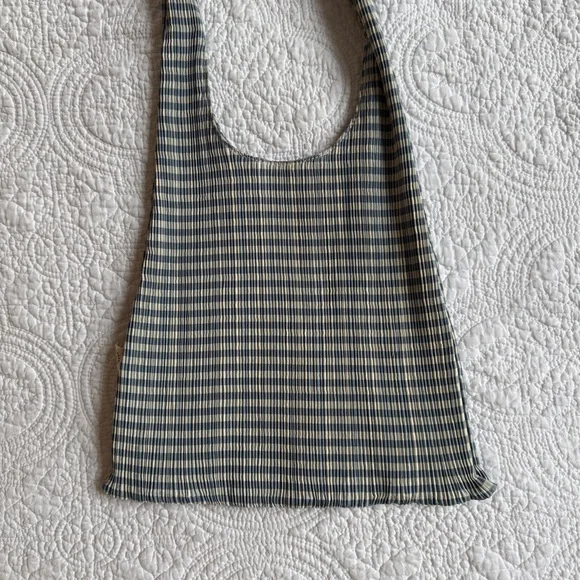 Bobby Blue Gingham Pleated Tote - Picture 3 of 5